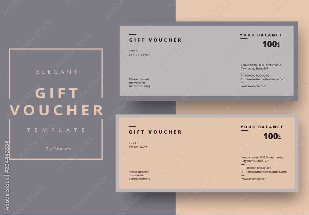 Gift Voucher Layout with Minimalist Design Stock-Vorlage | Adobe Stock