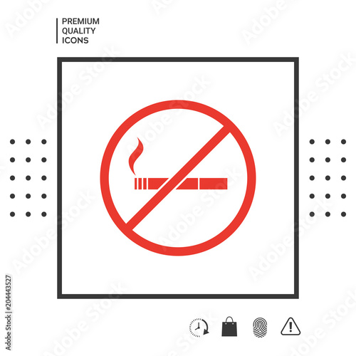 No smoking, smoking ban icon. Cigarette - prohibiting sign