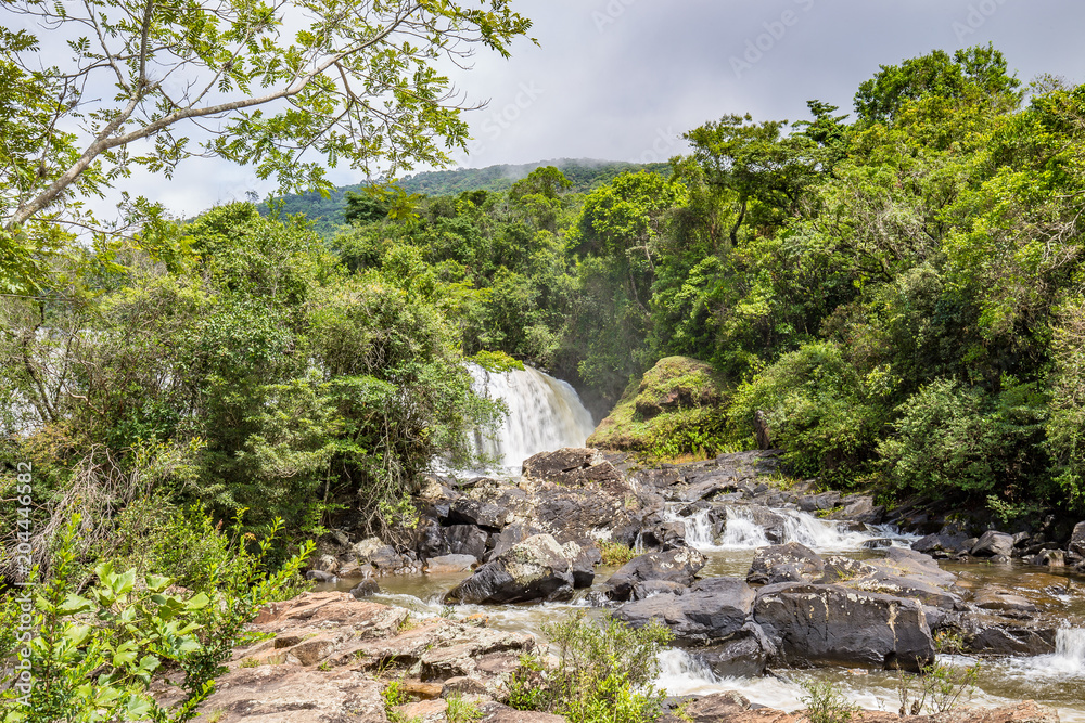 Pocos de Caldas, Minas Gerias/Brazil. Waterfall veil brides