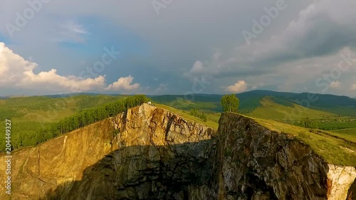 A view from the air to the Tuimsky landslide, on the site of an underground mine in the Republic of Khakassia. Russia photo