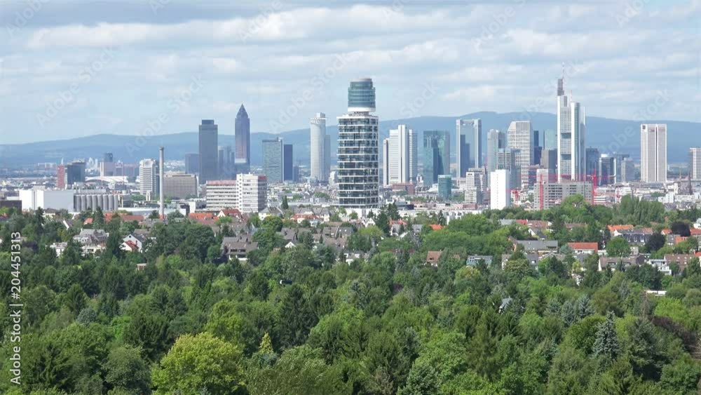 Aerial Timelapse of Frankfurt Cityscape. 4K Ultra HD Aerial Timelapse of Frankfurt Cityscape. 4K Ultra HD