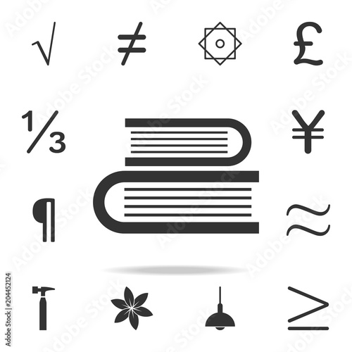 Booksicon. Detailed set of web icons and signs. Premium graphic design. One of the collection icons for websites, web design, mobile app photo