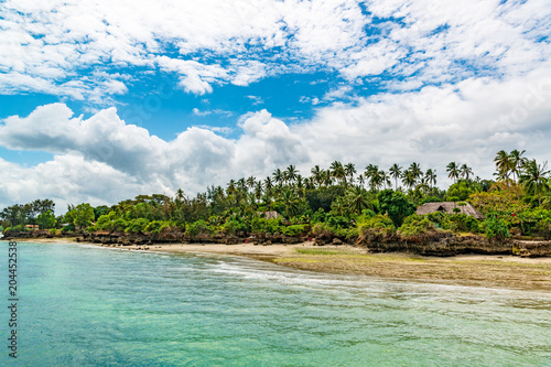 Unguja Coast Landscape in Tanzania. Unguja is known as Zanzibar Island.