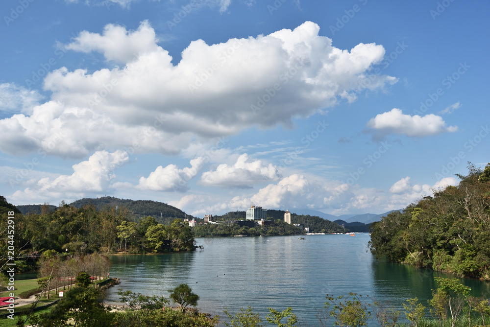 A view of the famous Sun Moon Lake in central Taiwan