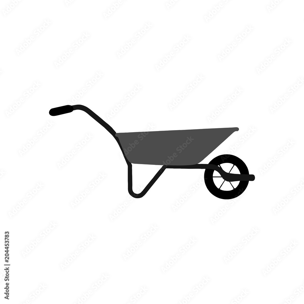 Wheelbarrow icon. Illustration Wheelbarrow icon. Illustration
