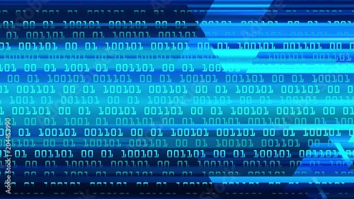 binary circuit board future technology, blue cyber security concept background, abstract hi speed digital internet.motion move blur. pixel 