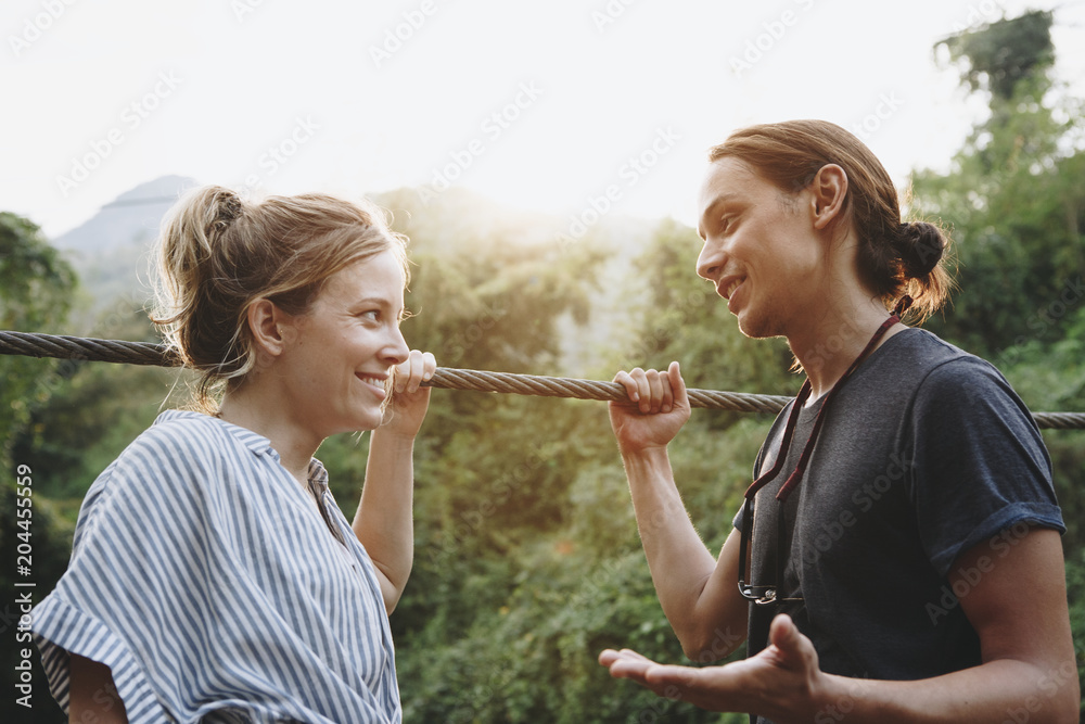 Fototapeta premium Couple having a great time together outdoors