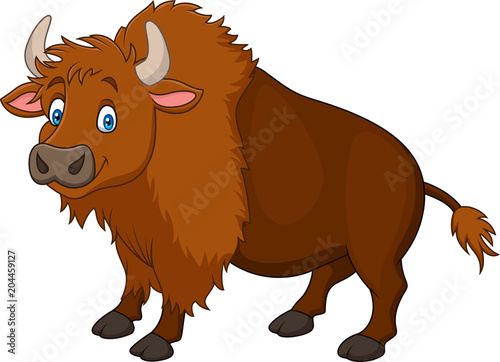 Cartoon happy bison