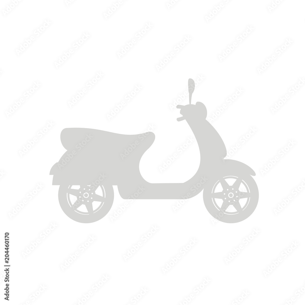 Silhouette of scooter in grey design 