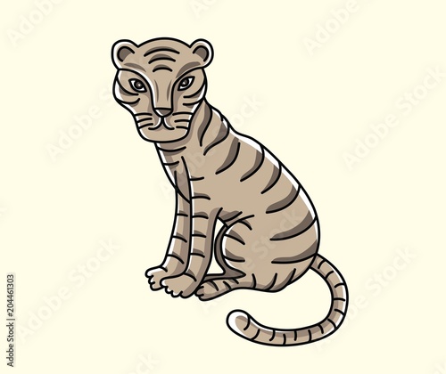 Fototapeta Naklejka Na Ścianę i Meble -  Little Tiger cartoon,art vector illustration design