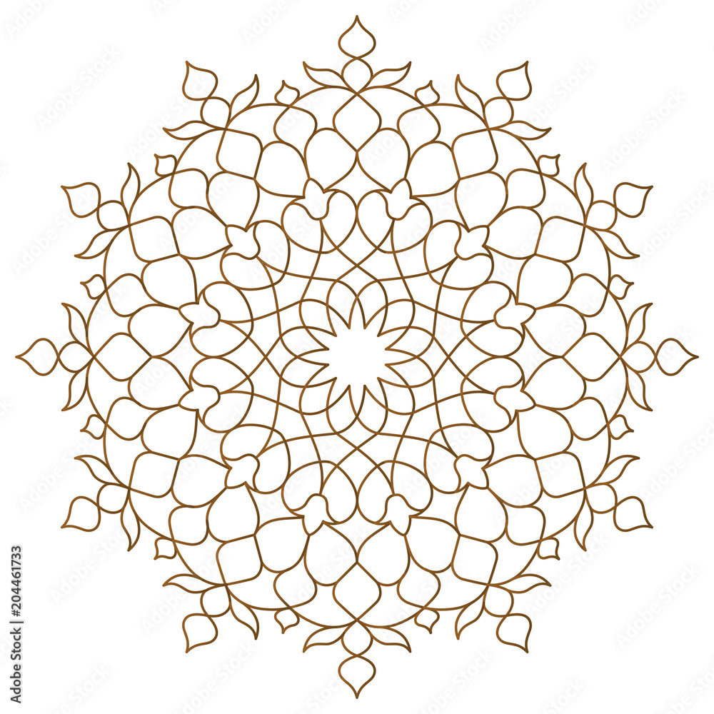 Arabic circle pattern monoline ornament