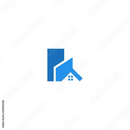 Minimalist real estate logo. Isolated in black background. Simple logo architecture with modern home symbol vector illustration minimalist design