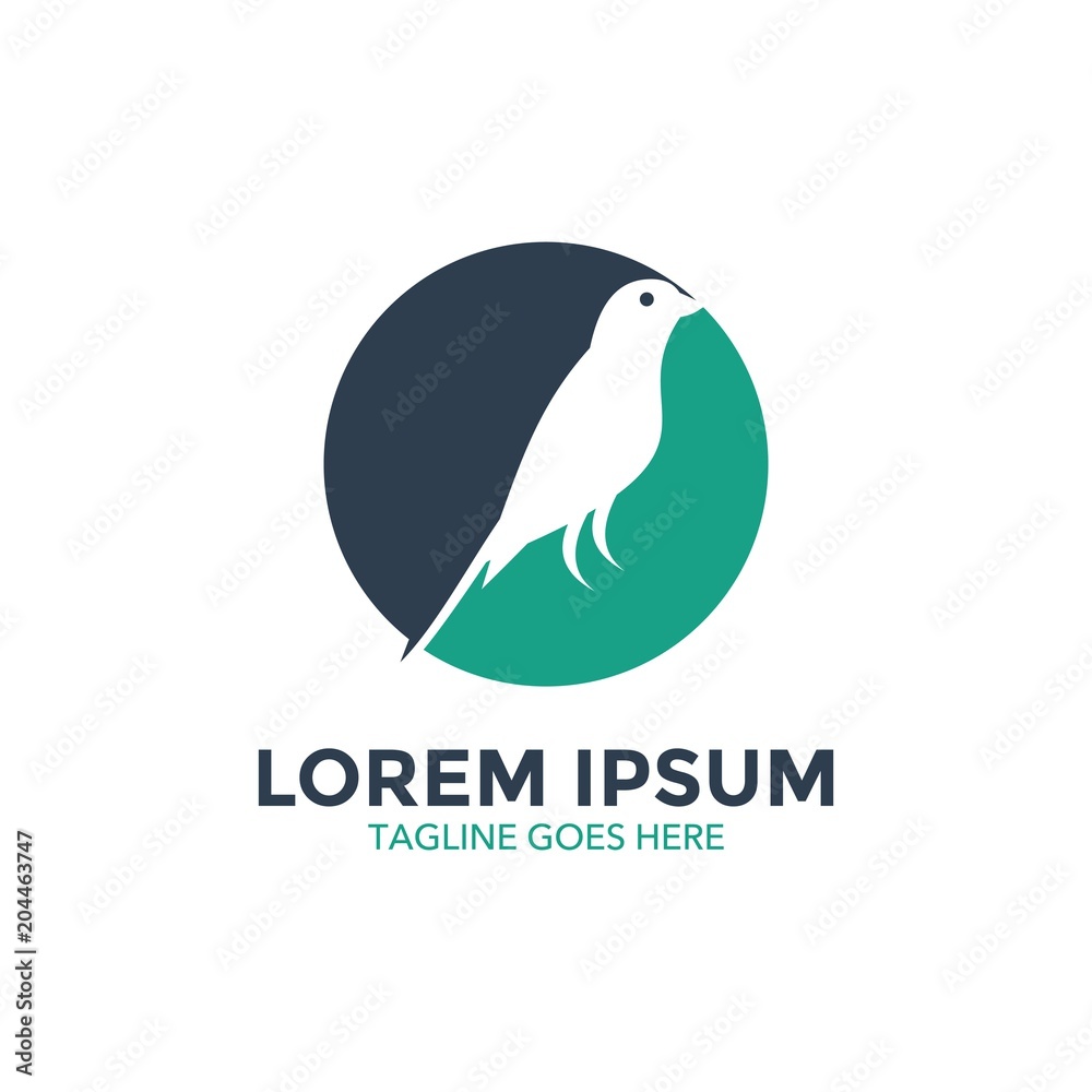 Naklejka premium sparrow logo. vector illustration. icon