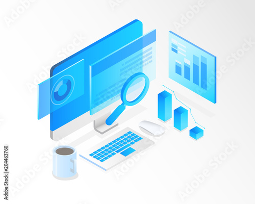 business analysis system. vector illustration