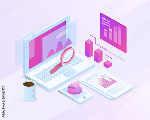 business analysis system. vector illustration