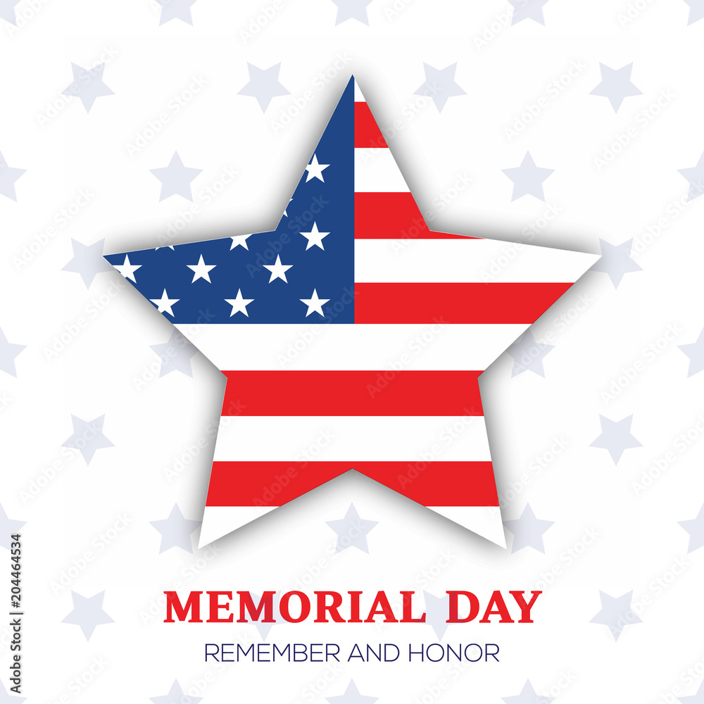 Memorial day greeting card. Vector illustration. Memorial day greeting card. Vector illustration.