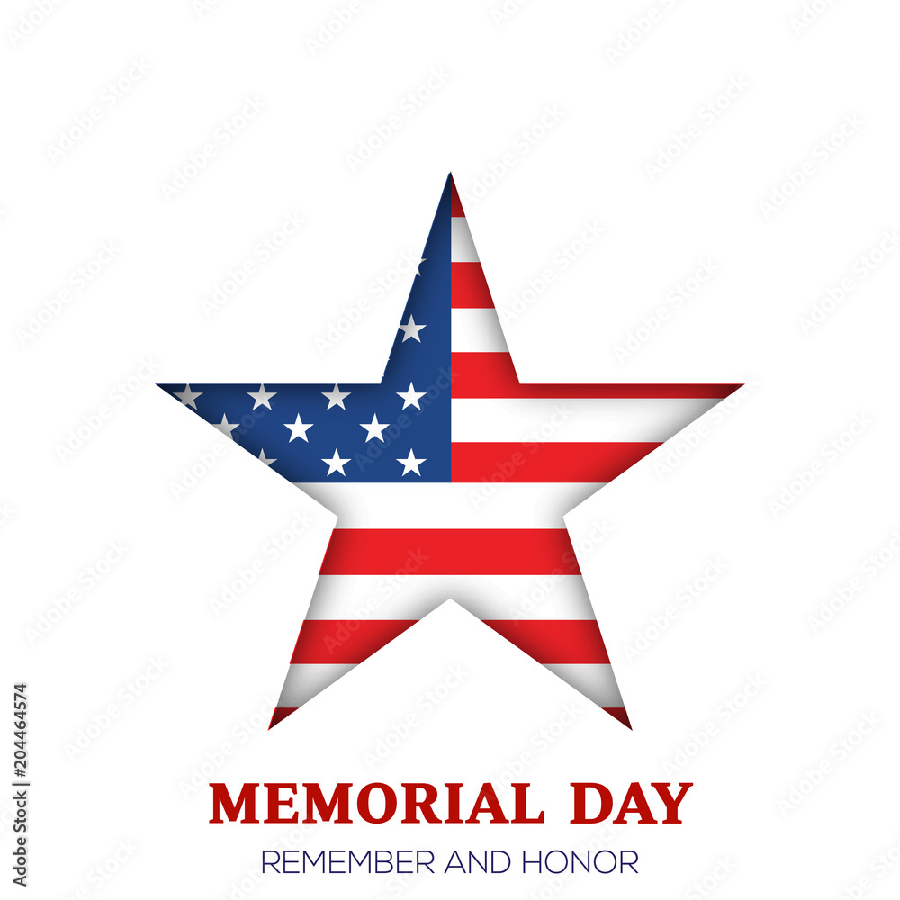 Memorial day greeting card. Vector illustration.