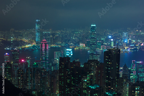 Hong Kong nightscape futuristic style