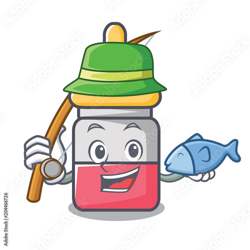 Fishing nassal drop mascot cartoon