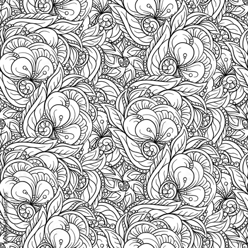 Black and white abstract seamless pattern.