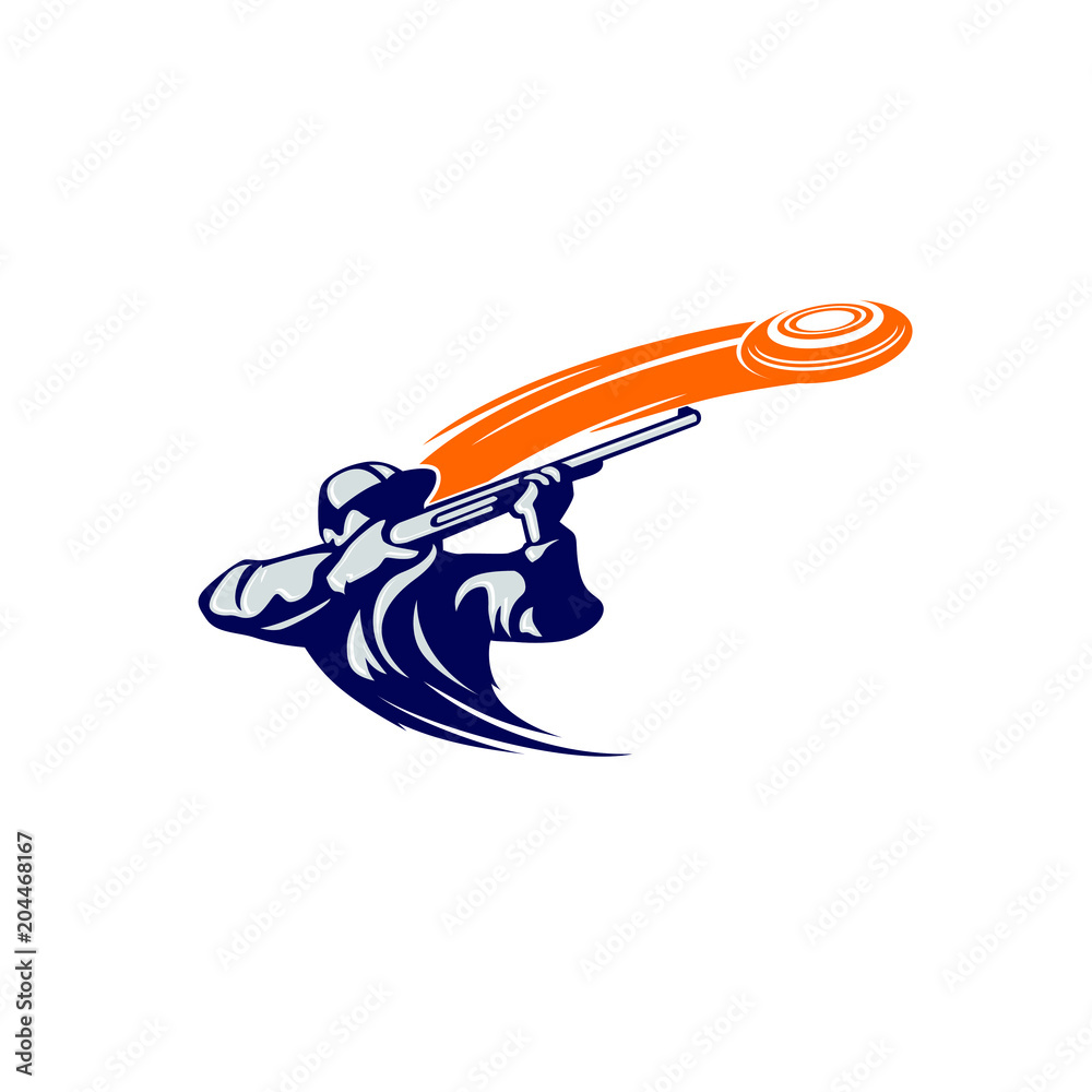 Clay Shooting Skeet Sport Using Shootgun Clip Art Icon Vector Stock 