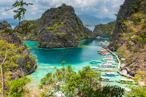 View of Kayangan Lake lagoon on Coron island, Busuanga Palawan Philippines