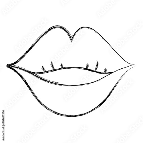 grunge woman smile with beauty lips style