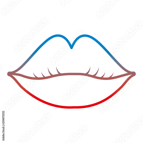 degraded line beauty female lips makeup style
