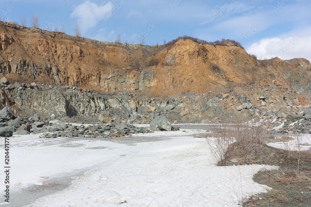 Quarry for open pit mining, Novosibirsk Region, Russia