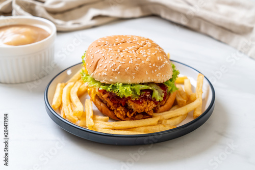 fried chicken burger