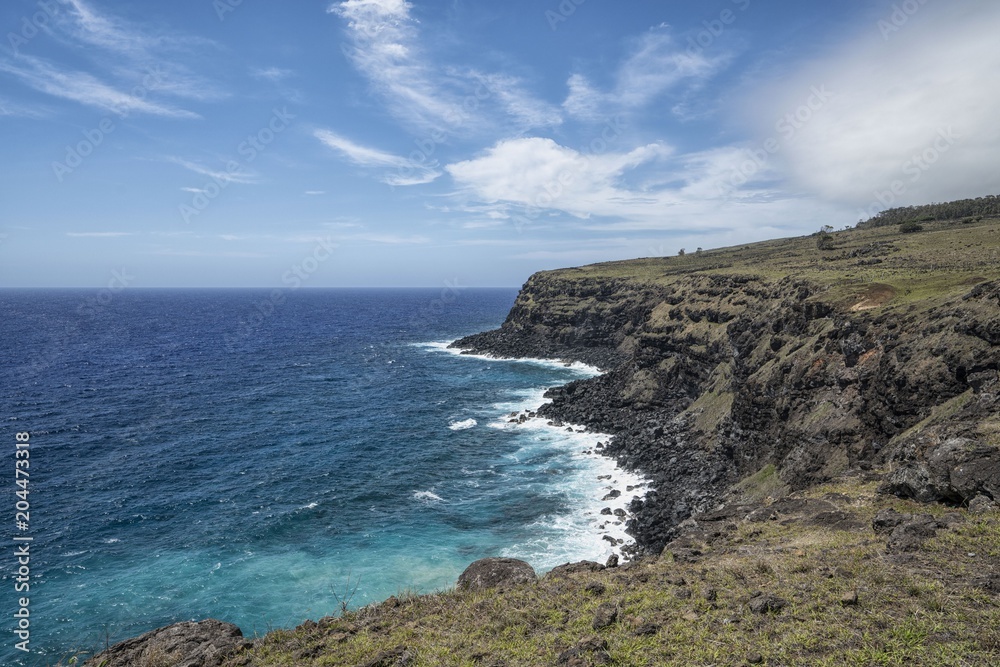Rocky coast of Easter Island
