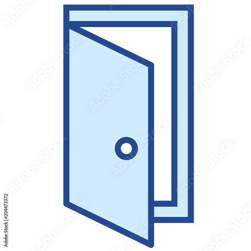 geöffnete Tür mit Türrahmen Vector Icon Illustration