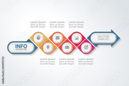 Vector infographic template for diagram, graph, presentation, chart, business concept with 6 options.