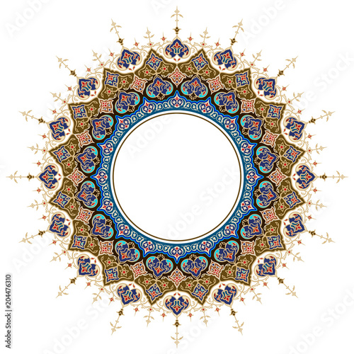 Arabic ornament classic floral round circle moroccoan pattern