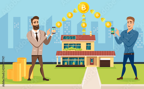 Two successful men are engaged of mining and exchange of crypto currency.