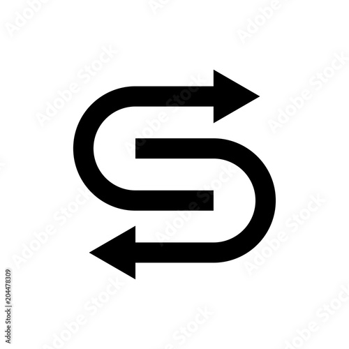 Logotipo flechas en rotacion en color negro
