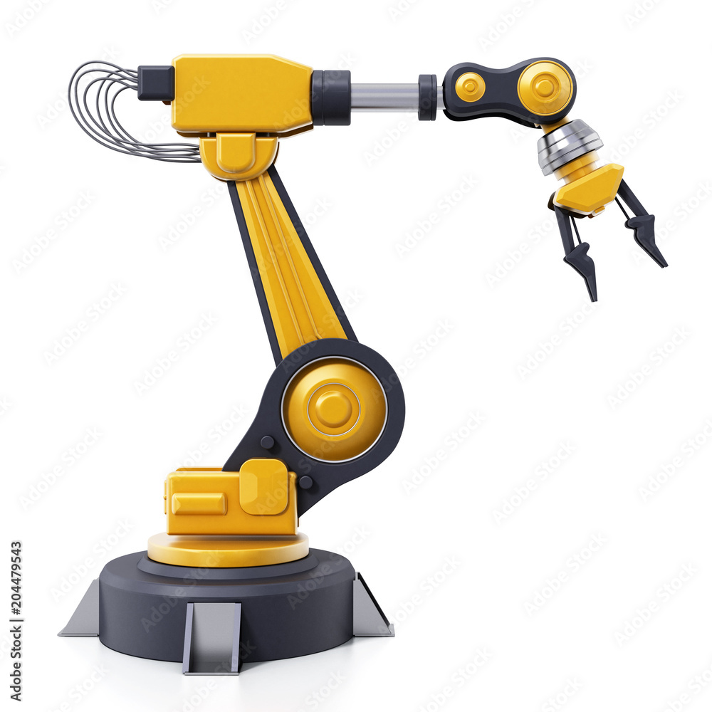 Robotic arm isolated on white background. 3D illustration Robotic arm isolated on white background. 3D illustration
