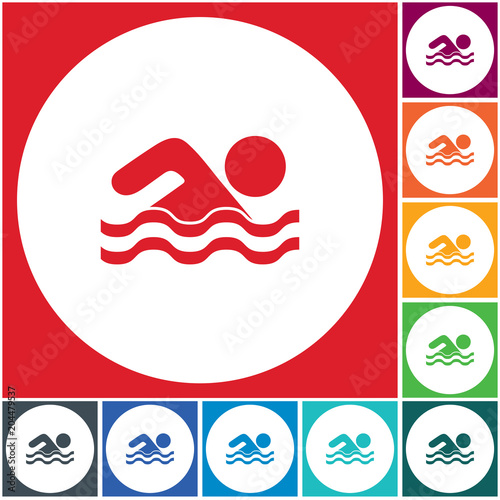 Swimming water sport icon