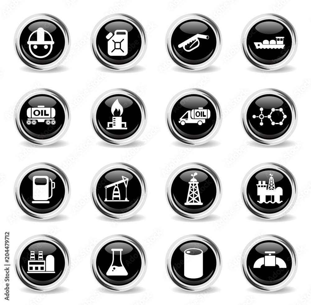 extraction of oil icon set extraction of oil icon set