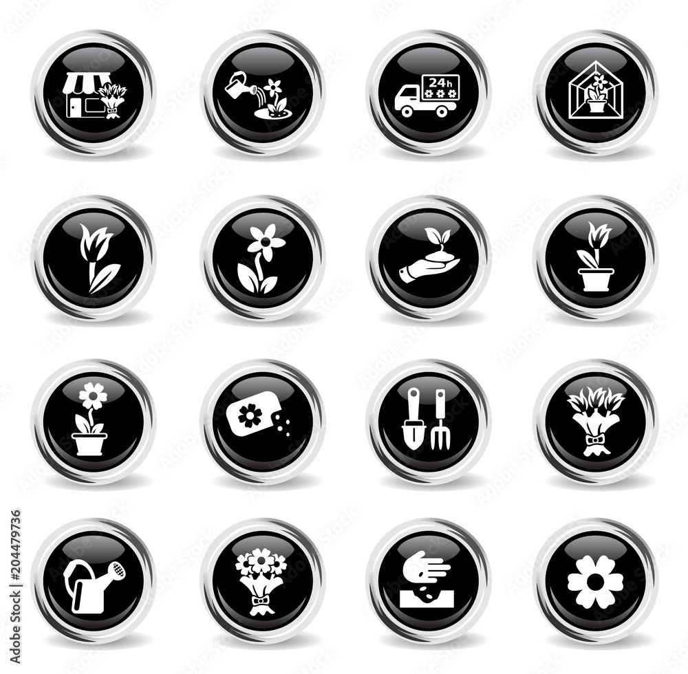flowers icon set flowers icon set