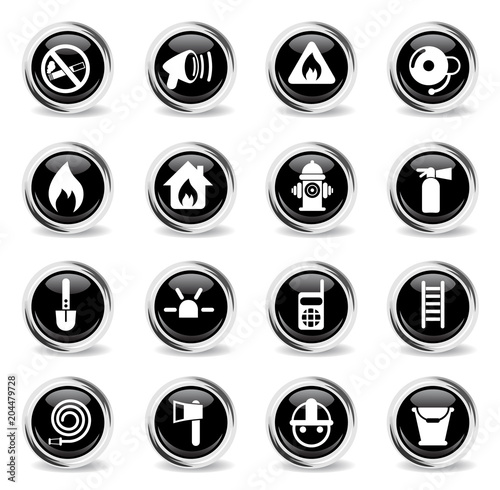 fire brigade icon set