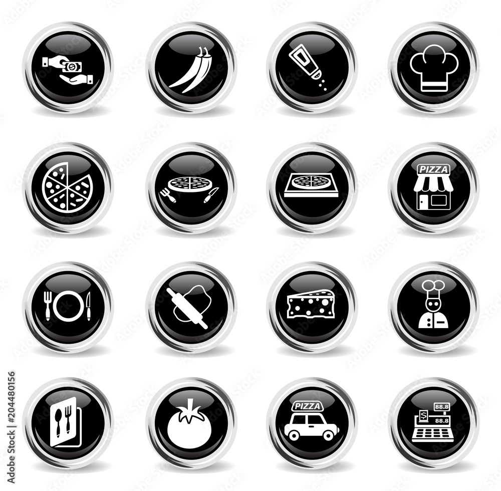 pizzeria icon set pizzeria icon set