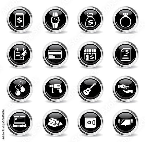 pawn shop icon set