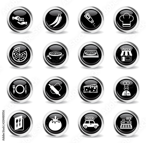 pizzeria icon set