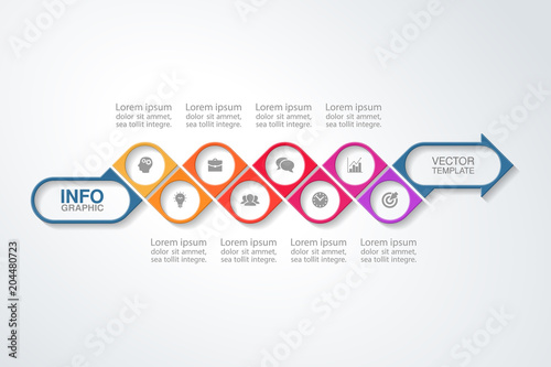 Vector infographic template for diagram, graph, presentation, chart, business concept with 8 options.