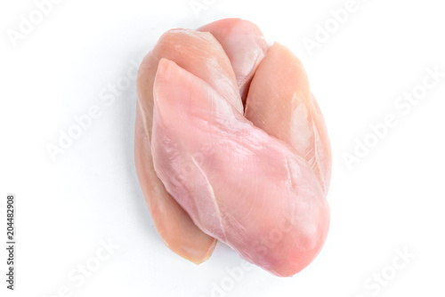 Raw chicken breast isolated on white background.