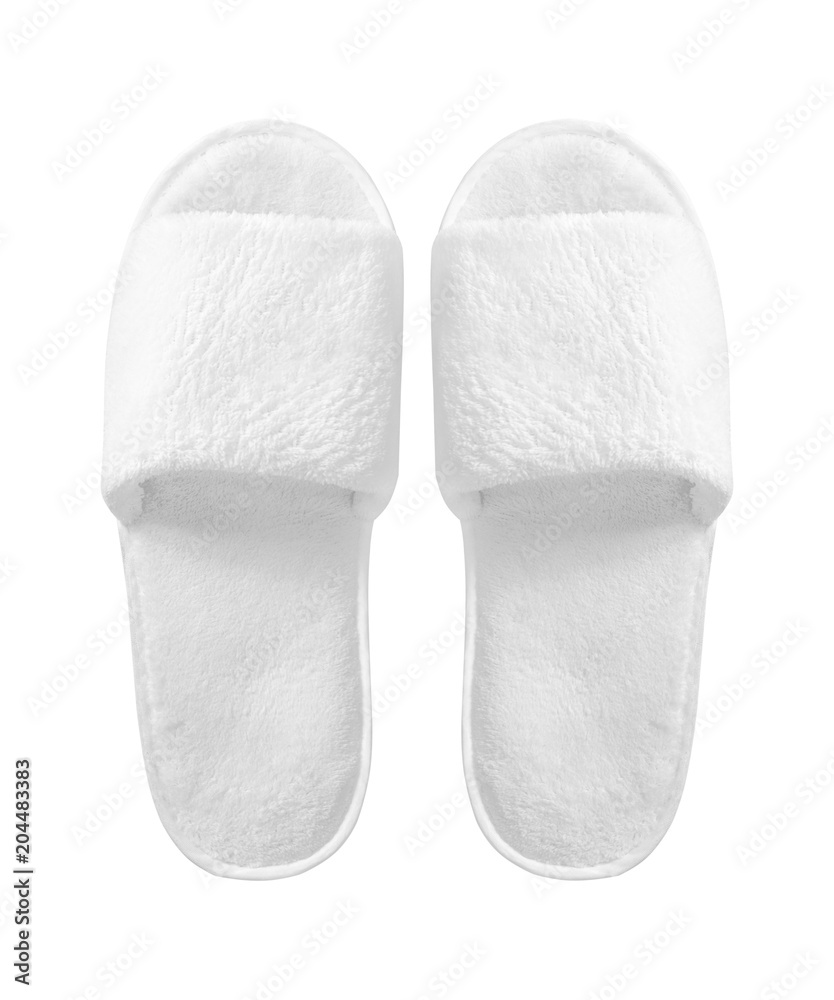Slippers top view isolated on white background Slippers top view isolated on white background