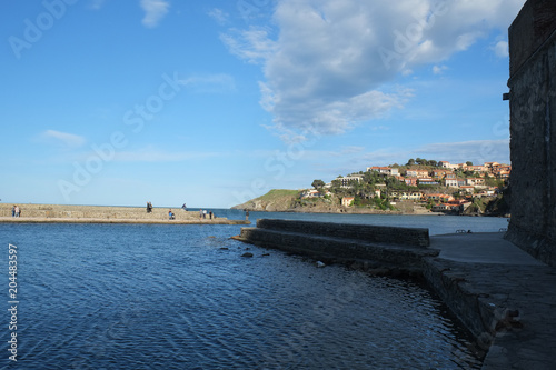 Collioure, medieval fortress walls, Languedoc-Roussillon, France photo