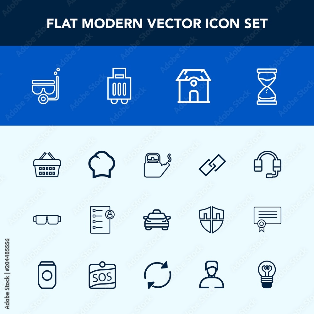 Modern, simple vector icon set with shop, job, vehicle, basket, headset, kettle, kitchen, microphone, sea, chief, transportation, checklist, fashion, food, sale, sunglasses, time, web, water icons Modern, simple vector icon set with shop, job, vehicle, basket, headset, kettle, kitchen, microphone, sea, chief, transportation, checklist, fashion, food, sale, sunglasses, time, web, water icons