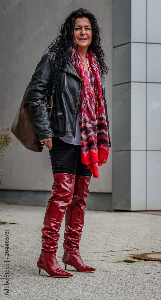 40 Something Years Old Lady In Thigh High Boots Stock Photo Adobe Stock